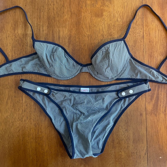 Eres Other - ERES Navy Gingham Bikini Set Size 6